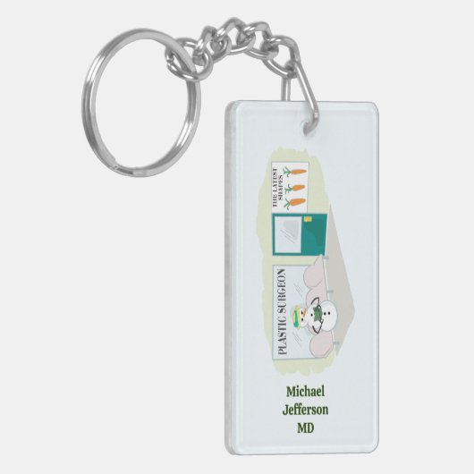 整形外科おもしろい医霜の降りた漫画の先生 キーホルダー (正面左)