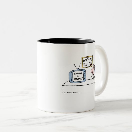 整形外科おもしろい外科医のための整形外科の漫画 ツートーンマグカップ (正面右)