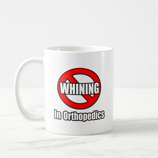 整形外科で泣き言を言わない コーヒーマグカップ (左)
