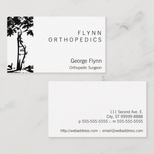 整形外科の外科曲がった木 名刺 (正面/裏面)