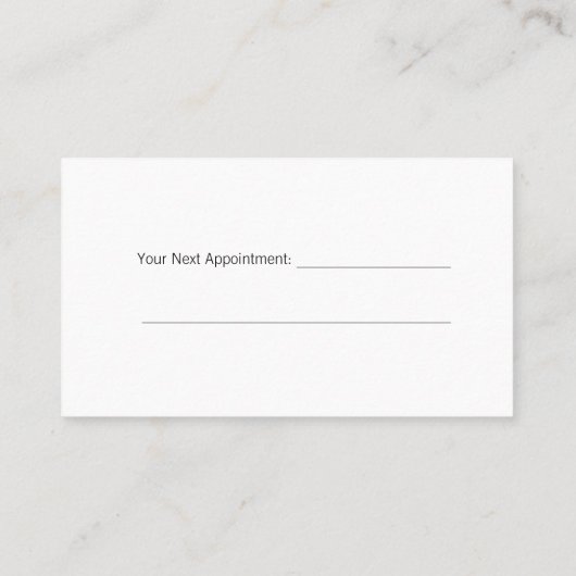 整形外科の曲がった木のアポイントメント 予約カード (裏面)