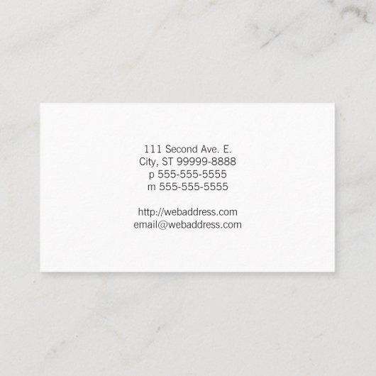 整形外科の曲がった木の記号 名刺 (裏面)