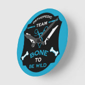 整形外科チーム ラウンド壁時計 (傾斜)
