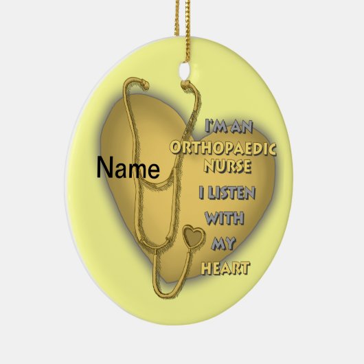 整形外科ナースイエローハート セラミックオーナメント (右)
