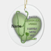 整形外科ナースグリーンハートカスタムナースオーナメント セラミックオーナメント (左)