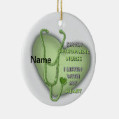 整形外科ナースグリーンハートカスタムナースオーナメント セラミックオーナメント (右)
