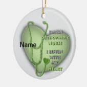 整形外科ナースグリーンハートカスタムナースオーナメント セラミックオーナメント (左)