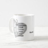 整形外科ナースグレイハート名前をカスタムする コーヒーマグカップ (正面左)