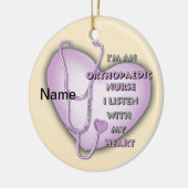 整形外科ナースパープルハート セラミックオーナメント (左)