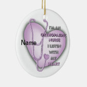 整形外科ナースパープルハート セラミックオーナメント (右)