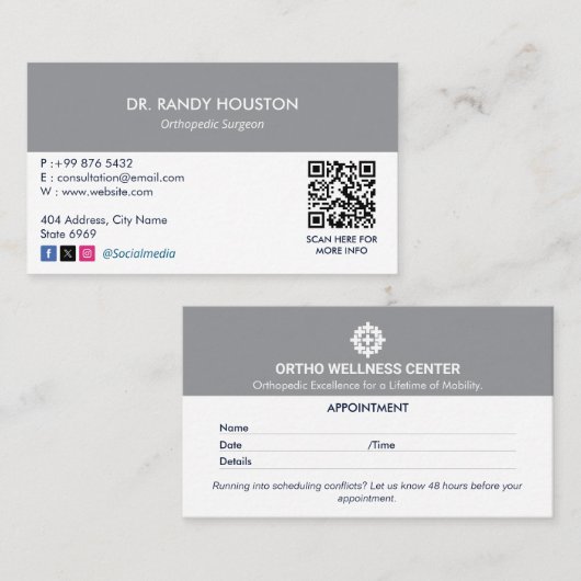 整形外科ビジネス | クリーンアポイントメント 名刺 (正面/裏面)