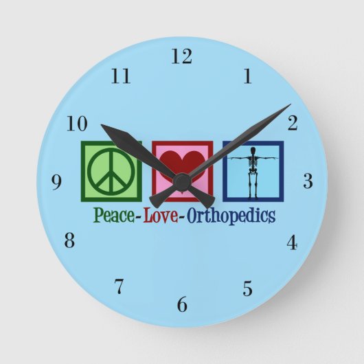 整形外科ピースラブ整形外科オフィス ラウンド壁時計 (正面)