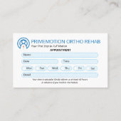 整形外科リハビリテーション事業 | アポイントメント 名刺 (裏面)