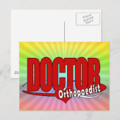 整形外科医のロゴの大きく赤い医者 ポストカード (正面/裏面)