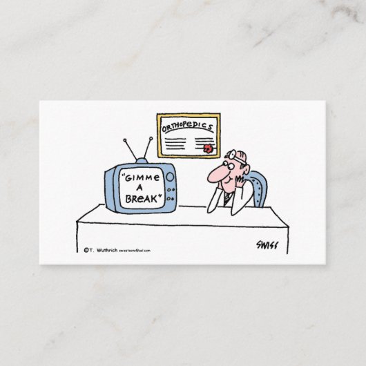 整形外科医の漫画のビジネスまたはアポイントメントカード 名刺 (正面)