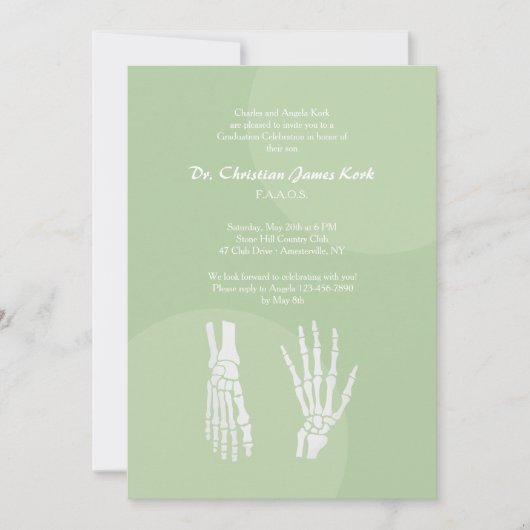 整形外科医卒業招待状 招待状 (正面)