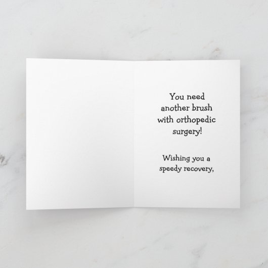 整形外科Get Well Card カード (内部)