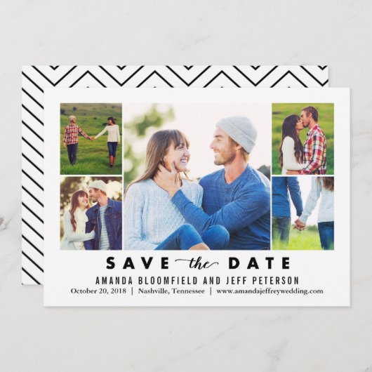 整理カラー編集可能カラー日付カードの保存 セーブザデート (正面/裏面)