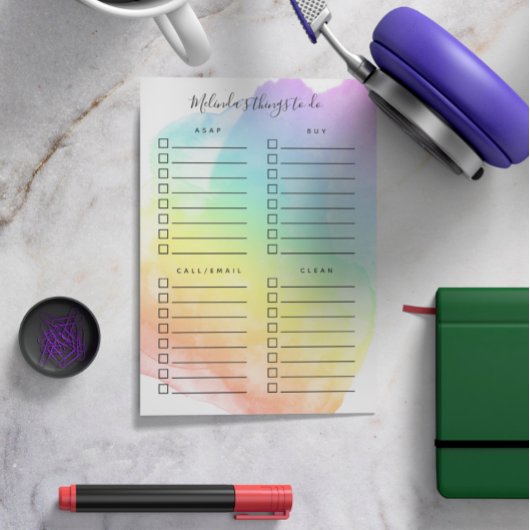 整理整頓された虹の水彩洗い ポストイット