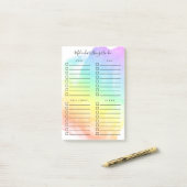 整理整頓された虹の水彩洗い ポストイット (デスク上)
