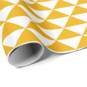 整頓された三角形のモダンなギフト用包装紙の紙のマスタード ラッピングペーパー (ロールコーナー)