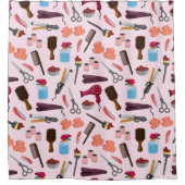 整髪キットの継ぎ目無し模様 シャワーカーテン (正面)