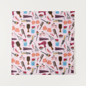 整髪キットの継ぎ目無し模様 タペストリー (正面)