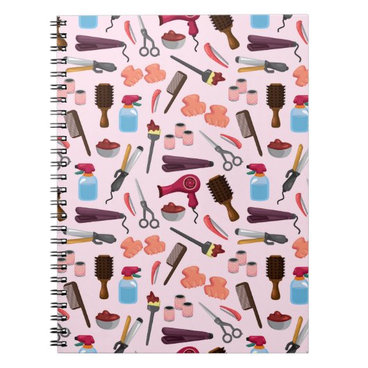 整髪キットの継ぎ目無し模様 ノートブック (正面)