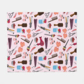 整髪キットの継ぎ目無し模様 フリースブランケット (正面(横))