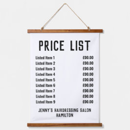 整髪サロン価格表 吊り下げ型タペストリー