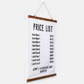 整髪サロン価格表 吊り下げ型タペストリー (傾斜あり)