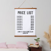 整髪サロン価格表 吊り下げ型タペストリー (寝室)