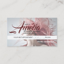 整髪用アポイントメントカードピンクヘア 予約カード