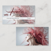 整髪用アポイントメントカードピンクヘア 予約カード (正面/裏面)