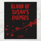 敵おもしろいの黒い血のハローウィンパーティ食 ワインラベル (シングルラベル)