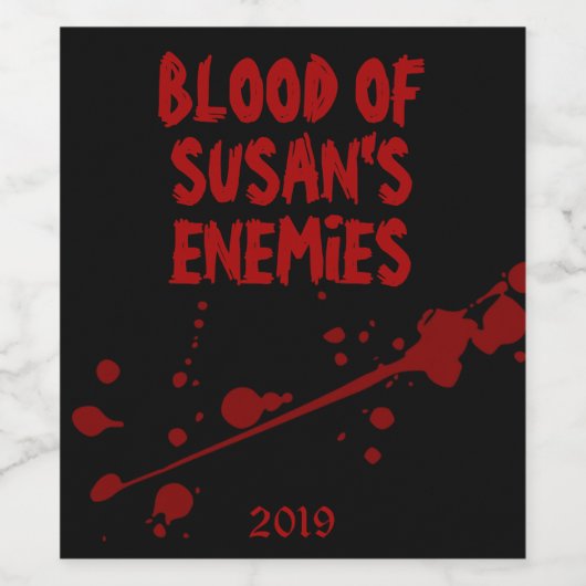 敵おもしろいの黒い血のハローウィンパーティ食 ワインラベル (シングルラベル)