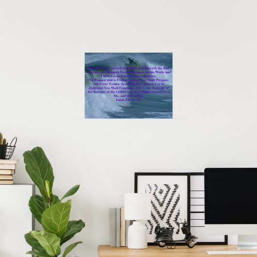 敵に対して形成された武器なし – イザヤ54:16 -17 ポスター (ホームオフィス)