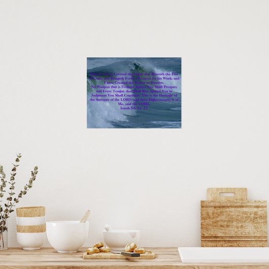 敵に対して形成された武器なし – イザヤ54:16 -17 ポスター (キッチン)