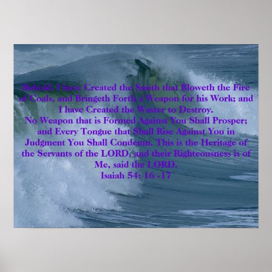 敵に対して形成された武器なし – イザヤ54:16 -17 ポスター (正面)