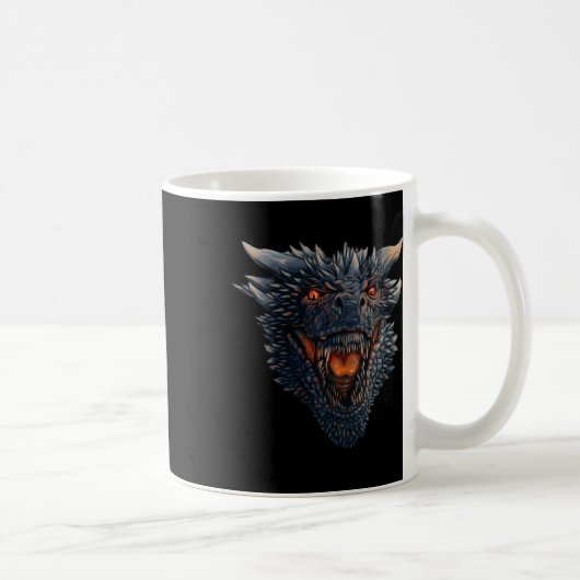 敵に火を吹きかけようとするドラゴンの頭 コーヒーマグカップ (右)