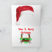 敵のカニのクリスマスカード シーズンカード (内部)