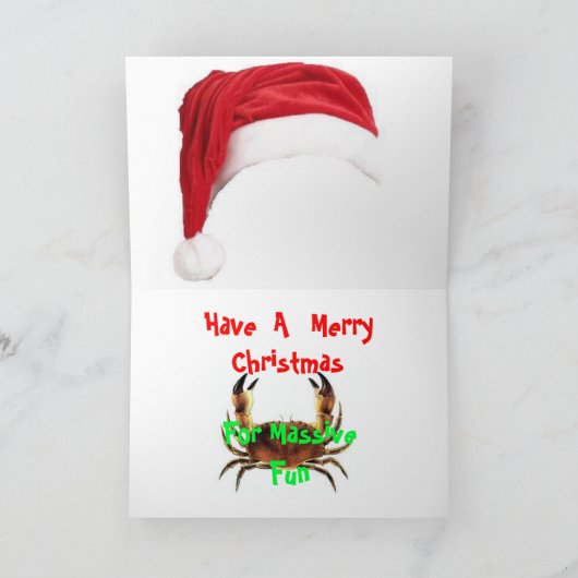 敵のカニのクリスマスカード シーズンカード (内部)