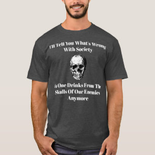 敵のスカルを飲む Tシャツ