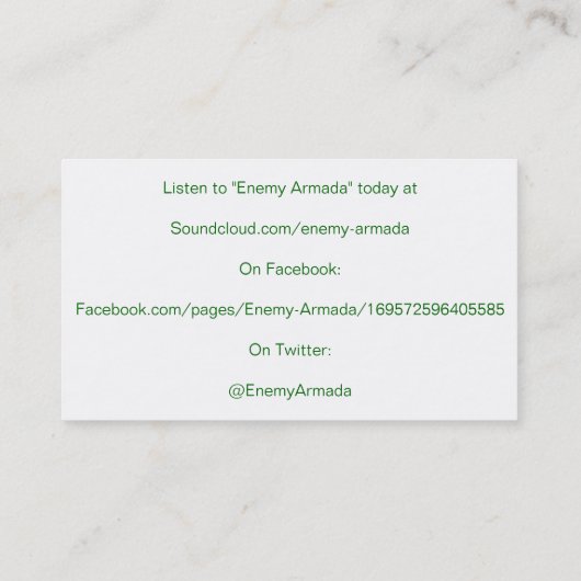 敵の艦隊のプロモーションカード 名刺 (裏面)