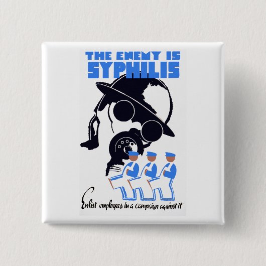 敵は梅毒 缶バッジ (正面)