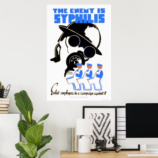 敵はSyphilis 1938 WPA ポスター (ホームオフィス)