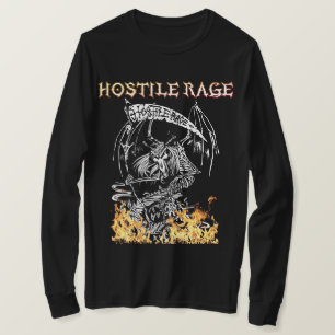 敵対的な怒り-長袖ロゴT型 Tシャツ