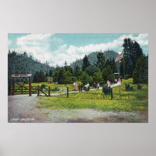 敷地内を散歩するゲストの姿 ポスター (正面)