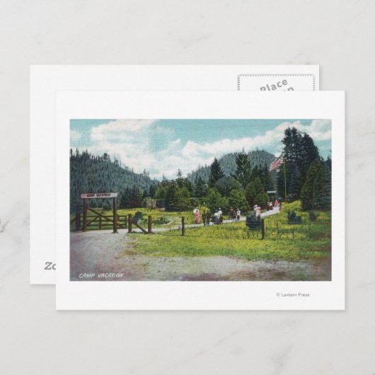 敷地内を散歩するゲストの姿 ポストカード (正面/裏面)