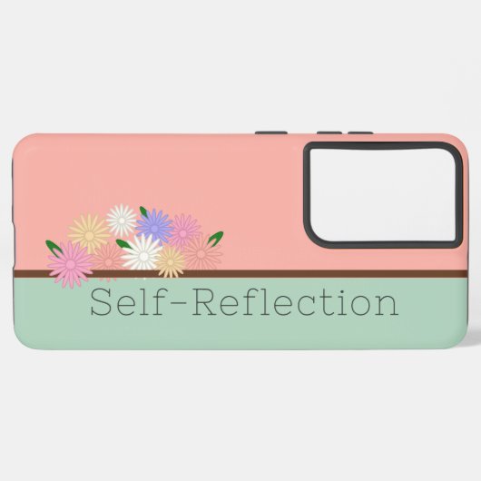 敷居のデイジーのカラフル美しい配置 SAMSUNG GALAXYケース (裏面横)